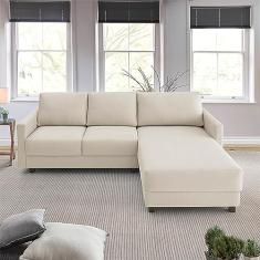 Sofá Zante 2 Lugares e Chaise Bege Estofama