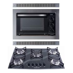 Kit Forno De Embutir 45l + Cooktop 5 Bocas Preto Safanelli FE/FCL50