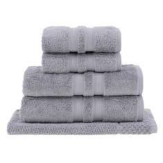 Jogo de Banho Buddmeyer Algodão Egípcio Cinza 5pçs (2Toalhas de Banho + 2Toalhas de Rosto e 1Piso)