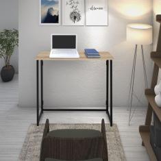 Escrivaninha Dobrável 80cmx45cm Link Tb Ciplafe Preto Fosco/Carvalho