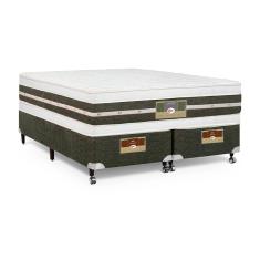 Cama Box + Colchão Castor King  Silver Star Air Double Face Tecnopedic 193x203x61cm