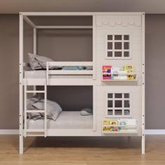 Beliche Casinha Reta Com 02 Janelas Madeira Maciça Branco Housin