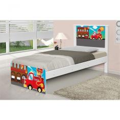 Cama Solteiro Adesivada Bombeiro