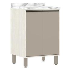 Balcão de Cozinha com Tampo 60 cm 2 Portas de Abrir 1 Prateleira Linea