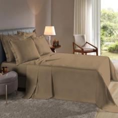 Lençol Queen 3 Pçs Fronhas Com Abas Percal 180 Fios - RAFALORO, Cáqui