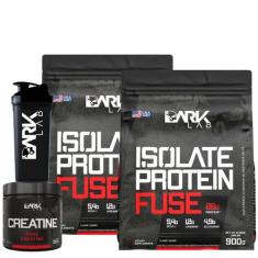 Kit 2x Isolate Protein Fuse + Creatina 300g + Coqueteleira 700ml Dark 
