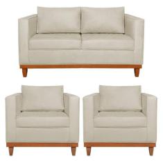 Kit Sofa 3 Lugares e 2 Poltronas Europa 180 cm Bouclé - Amarena Móveis