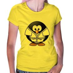 Baby Look Pinguim Judô - Foca na Moda, Amarelo, GGG