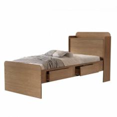 Cama De Solteiro Com Baú Tamiris Castanho Wood Cambel Castanho Wood - 