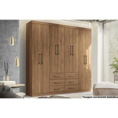 Guarda Roupa 8 Portas e 6 Gavetas Liverpool Jatoba - Santos Andirá