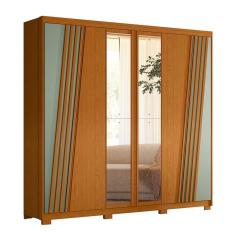 Guarda Roupa Casal Ouro Verde 6 Portas com Espelho - Móveis Albatroz