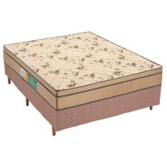 Cama Box Casal: Colchão Espuma D45 Polar Pérola Fort Clean + Base Crc Rústico Clean(138X188)