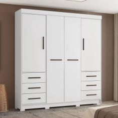 Guarda Roupa Casal 4 Portas 6 Gavetas Estrela