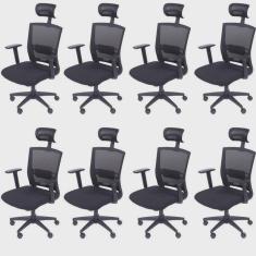 Kit 8 Cadeiras para Escritorio Presidente Nr17 Office 3317