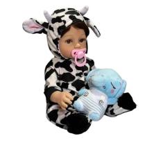 Boneca Bebê Reborn Vaquinha 47cm 100% Silicone - PRO BABY