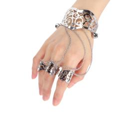 Pulseira anelar pulseira de liga clássica de dedo correntes joias retrô para meninas e mulheres
