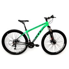 Bicicleta GTI Roma Aro 29 Quadro 17 Alumínio verde/cinza 24V.