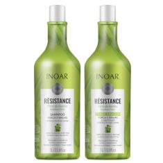 Inoar, Kit Resistance Bambu – Shampoo e Condicionador 1L, Fortalecimento e Crescimento Capilar, Hidratação e Brilho, Para Cabelos Danificados ou Quebradiços