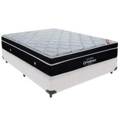Cama Box Branco E Colchão Elegant Molas Ensacadas Casal Ortobom