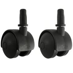 2 Rodízios de Pressão Plástico Preto com Pino Para Móveis e Cama Box R