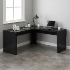 Escrivaninha Mesa Escritório Angular em L ME4116 157,3cm Preto - Tecno