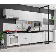 Cozinha Completa Bartira Rubi com 10 Portas, 5 Gavetas e 6 Prateleiras - 360cm de largura