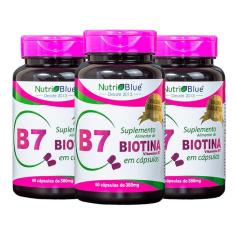 Kit 3 Biotina Firmeza Crescimento Cabelos Unhas Pele