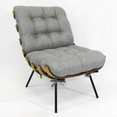 Poltrona Costela linho cinza - Poltronas do Sul