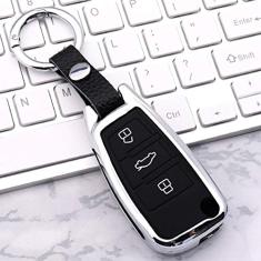 Capa de chaveiro de carro Smart Zinc Alloy Case, apto para audi a3 8p 8v a4 b7 b8 b5 b9 a5 a1 q7 q5 a6 4f c5 c6 c7 c4 tt, chave de carro ABS Smart Car Key Fob