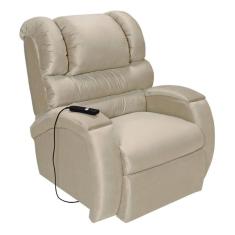 Poltrona Reclinável Motorizada Imperial Suede Areia