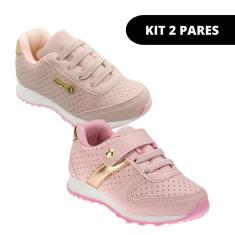Kit 2 Tênis Menina Infantil Feminino Escolar-Feminino