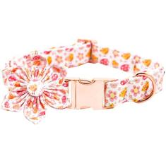 Coleira para cães - Coleira de cachorro de dia de Páscoa com flor para cães com estampa de galinha ajustável coleira de cachorro para meninas para cães médios pequenos e grandes