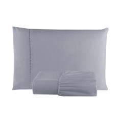 Kit Jogo de Cama Lençol Solteiro 2 Peças Com Elástico 400 Fios Super M