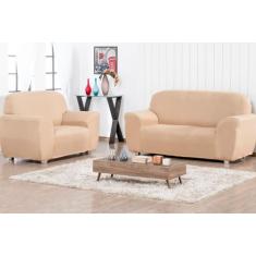 Kit capa de sofá 2 e 3 lugares coladinha malha grossa - ótima qualidad