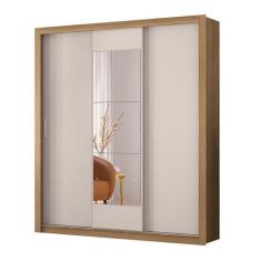 Guarda Roupa Casal 3 Portas Vero c/ Espelho 32270 Amêndola Touch / Off