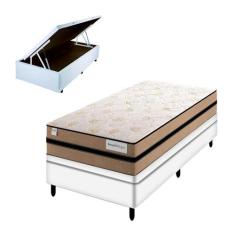 Cama Box Baú Solteiro e Colchão Smart Milano Molas Ensacadas - Plumate