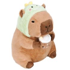 Brinquedo de pelúcia CHDBLOCK Dinosaur Capivara com chapéu de dinossauro 28cm
