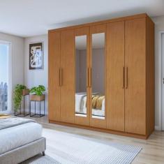 Guarda-roupa Casal 6 Portas 3 Gavetas Jazz com Espelho - Móveis Lopas