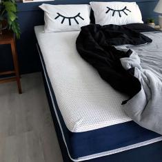 Colchão King Mola Ensacada Guldi Firme (25x193x203) Azul e Branco