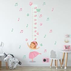 Adesivo de Parede Infantil Menina Bailarina Régua 155cm - Quartinhos