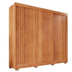 Guarda Roupa Casal 3 Portas e 4 Gavetas Atenas - Cinamomo - Salleto Mó