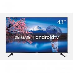 Smart TV Aiwa 43" Android Full HD Borda Ultrafina HDR10 Dolby áudio AWS-TV-50-BL-02-A Preto Bivolt