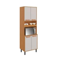 Armário Itatiaia Paneleiro Nápoles 4 Portas Cinamomo Off White