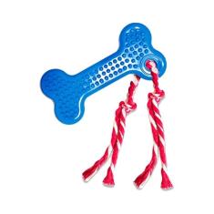 Brinquedo São Benedito Pet Osso Dental Maciço com Cravo Azul para Cães - Cores Sortidas - M