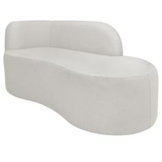 Divã Recamier Orgânico Tokyo 180cm Lado Direito Bouclé Branco