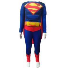 Fantasia Infantil Superman Longa Com Enchimento