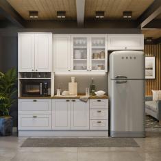 Cozinha Compacta 4 Peças com Torre Quente Emily Branco/Marrom