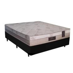 Cama Box Baú Casal Conforto Suede Marrom + Colchão Casal Conforto Espuma D33 Com EPS 24x138x188
