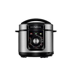 Panela de Pressão Elétrica 5L, Mondial, Preto/Inox, 900W, 110V - PE-48-5L-I