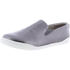 SoftWalk Tênis feminino casual e moderno, Couro de estanho, 6.5